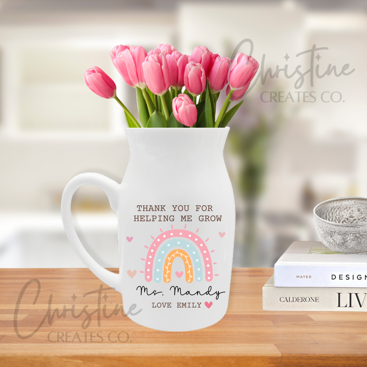 Floral Milk Jug |Mother’s Day |Teacher Gift | Auntie | Nanna