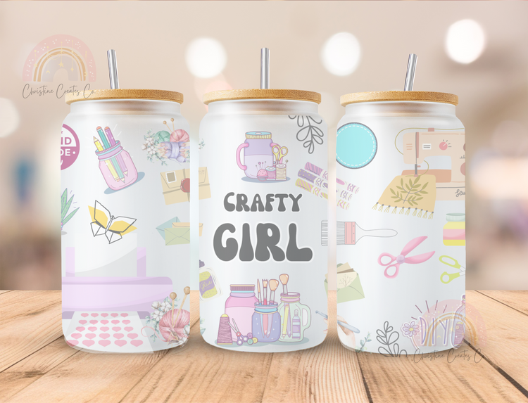 Crafty Girl Glass tumbler