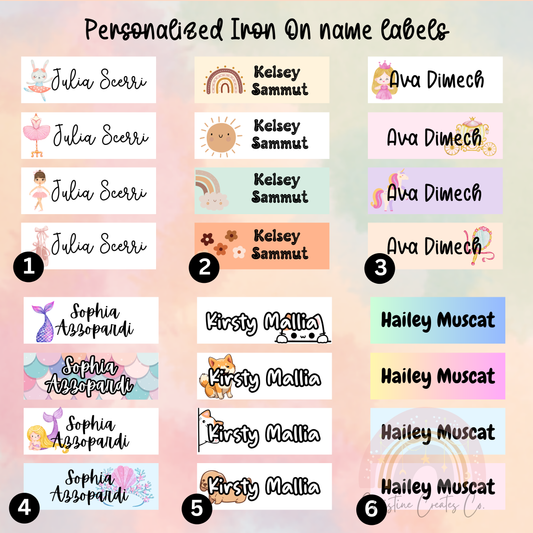 Iron On labels | personalized | school | nursery | stickers