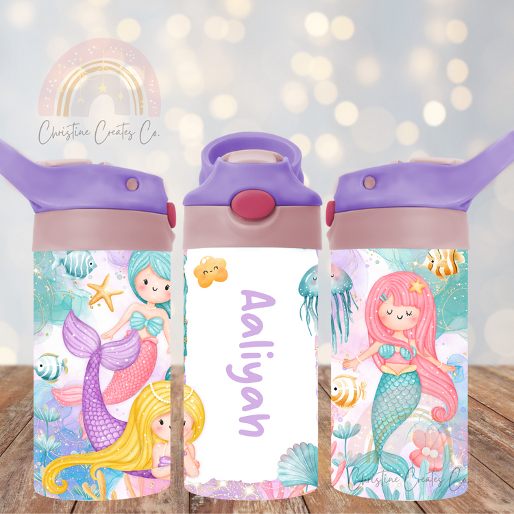 Kids Flip Top Stainless steel Tumbler | pink purple lid