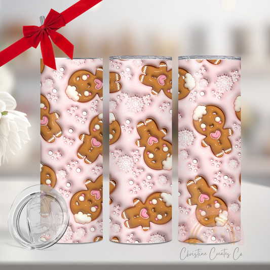 cute Gingerbread 3d  | Christmas | Tumbler