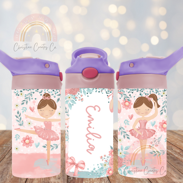 Kids Flip Top Stainless steel Tumbler | pink purple lid