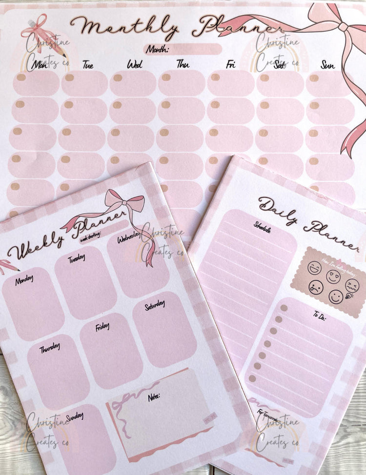 Coquette Daily planner | Notepad