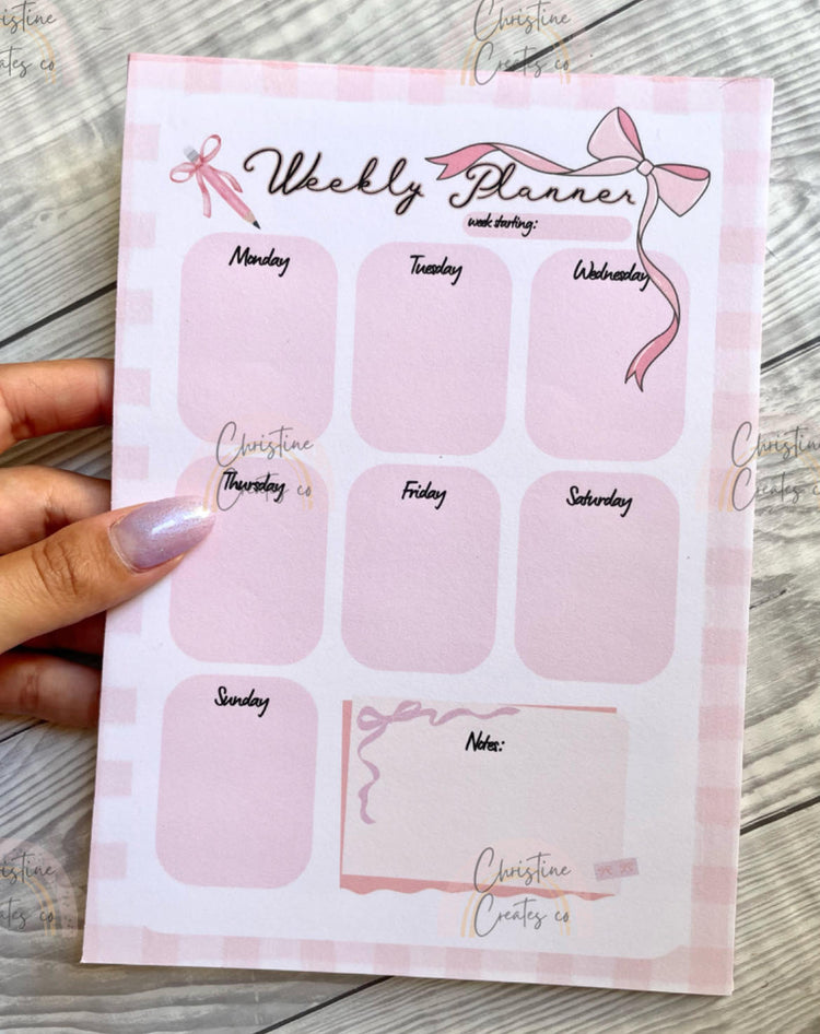 Coquette Weekly planner | Notepad