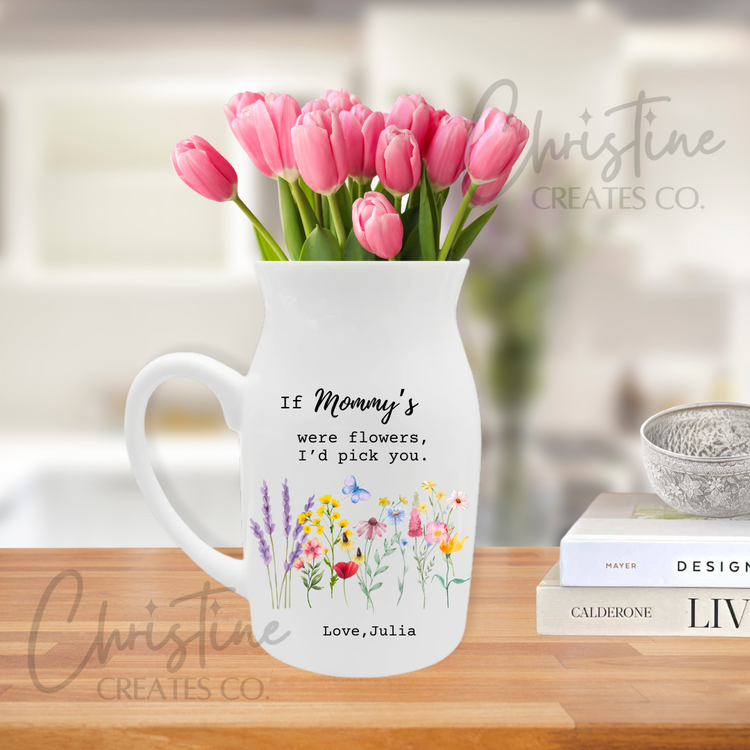 Floral Milk Jug |Mother’s Day |Teacher Gift | Auntie | Nanna