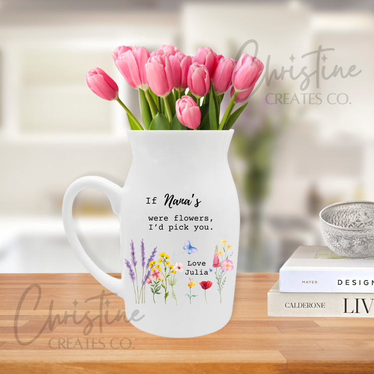 Floral Milk Jug |Mother’s Day |Teacher Gift | Auntie | Nanna