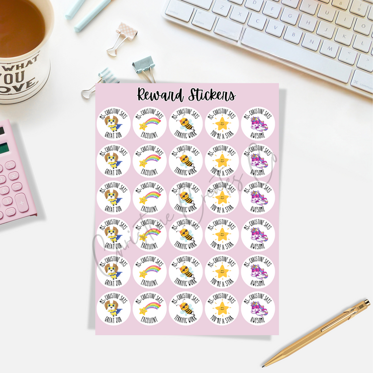 Teacher/Educator reward stickers | Personalized