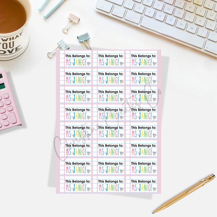 Teacher/Educator Book labels notebook style | Personalized