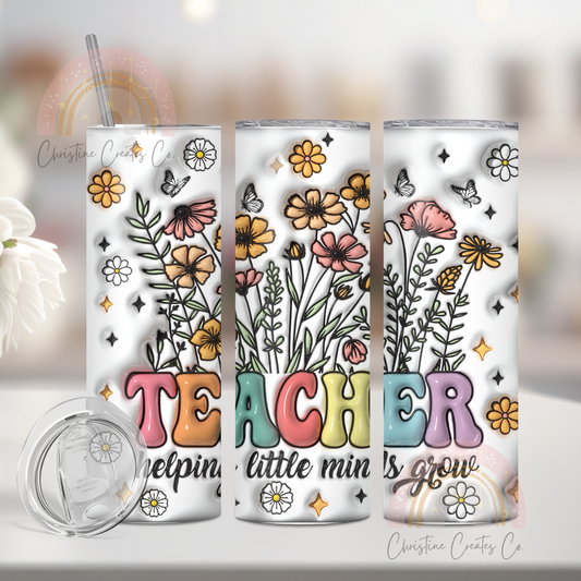 Floral teacher Tumbler