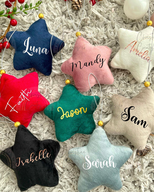 Christmas velvet stars | personalised | elegant