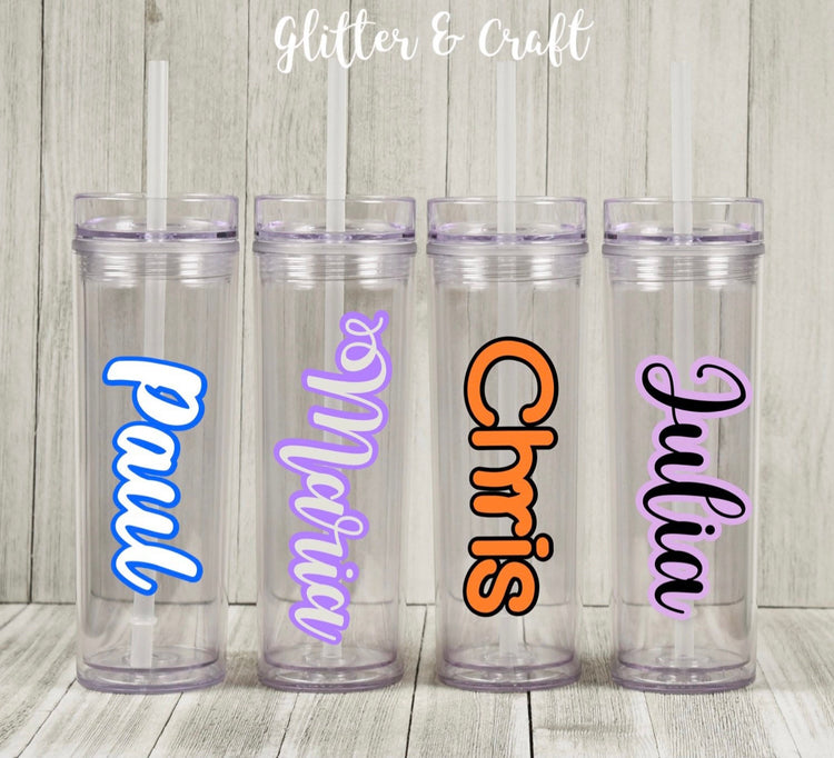 Double layered name vinyl decal for tumblers, cups, phones, laptops, cars and more