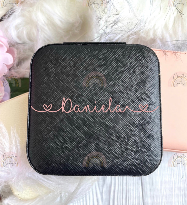 Personalised Jewelry boxes | faux leather |Bridesmaid gifts| Birthdays | travelling | portable