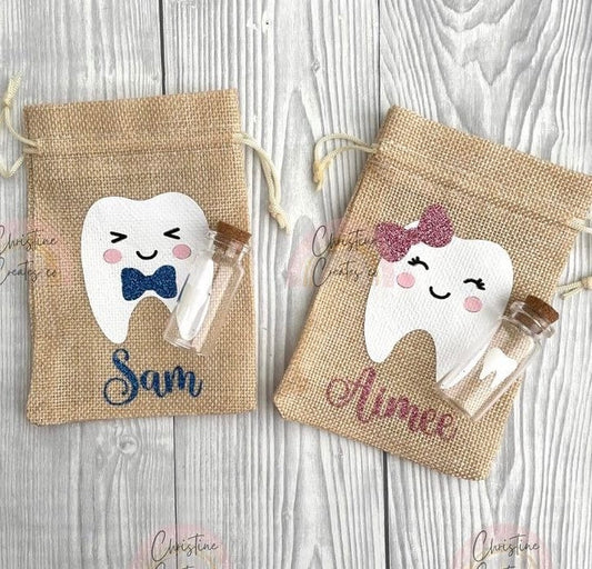 Tooth Fairy pouch with Tiny cork jar | personalized | tooth fairy keepsake | children gift